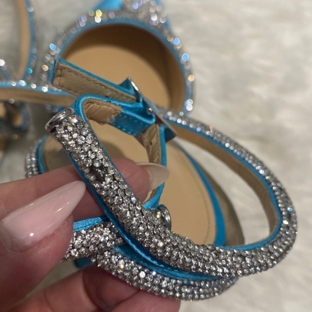 Mach & Mach Heart crystal embellished satin pumps size 36.5EU - Picture 13 of 15